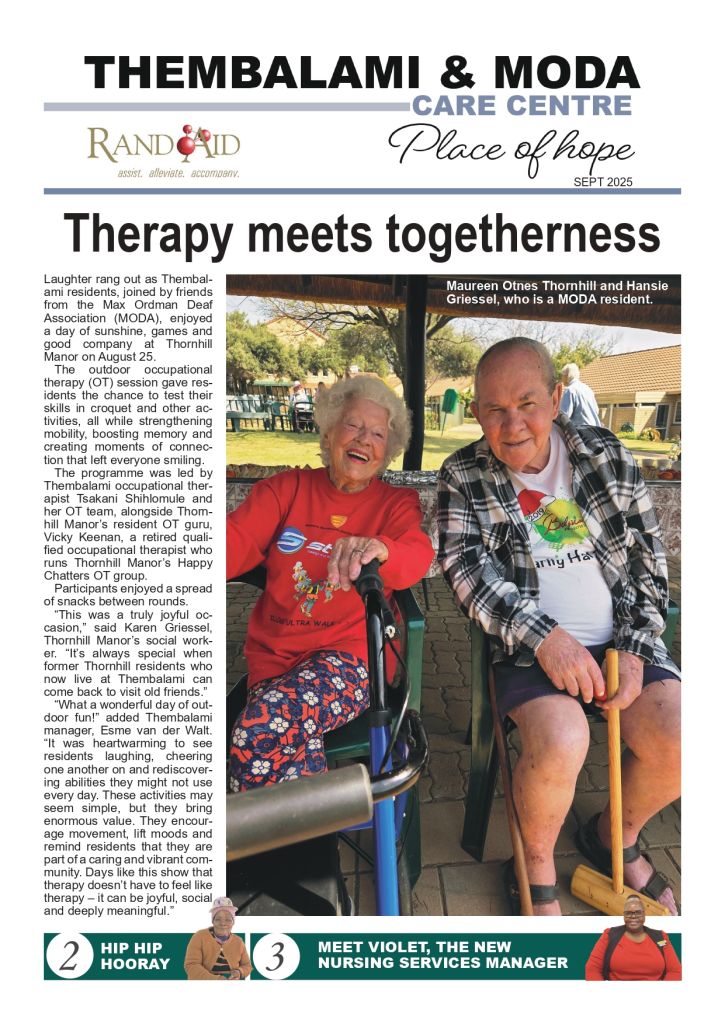 Thembalami Care Centre and MODA newsletter: September 2025